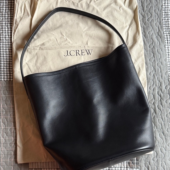 J. Crew Handbags - J. Crew Sleek Black Tote Leather Bag